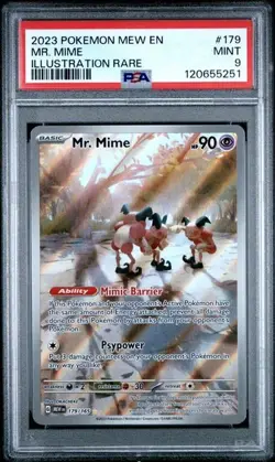 2023 POKEMON MEW EN-151 ILLUSTRATION RARE #179 MR. MIME PSA 9 - Image 1