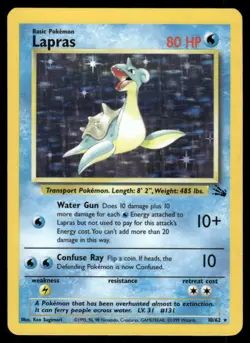 Pokemon Cards Lapras 10/62 Fossil Holo Rare *eBay Live* 2 - Image 1