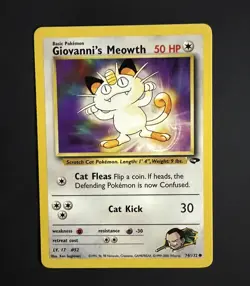 Giovanni's Meowth 74/132 Gym Challenge Pokemon Card - Image 1