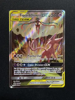 Pokemon Espeon & Deoxys GX SM240 Alternate Art Promo - Tag Team (NM/Mint) - Image 1