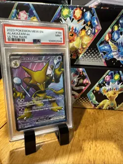 EN 2023 Pokemon Scarlet & Violet 151 Full Art Alakazam EX 188/165 PSA 9 - Image 1