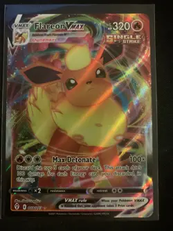 2021 Pokemon Flareon VMAX 018/203 SWSH Evolving Skies Full Art Ultra Rare - Image 1