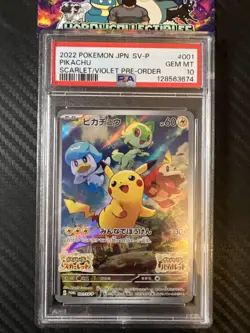 PSA 10 Pikachu 001/SV-P Scarlet Violet PreOrder Promo Japanese Pokemon Card MINT - Image 1