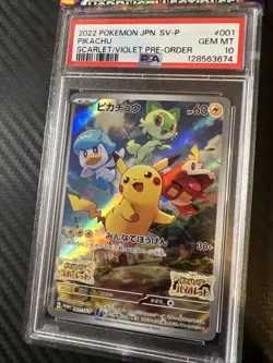 PSA 10 Pikachu 001/SV-P Scarlet Violet PreOrder Promo Japanese Pokemon Card MINT - Image 2