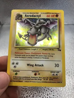 Pokemon English TCG - Aerodactyl - Holo Fossil 1/62 - NM/LP - Image 2