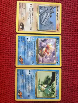 Rhyhorn Goldeen Horsea 85/132 70/132 87/132 Gym Challenge LP Pokemon Vintage Lot - Image 1