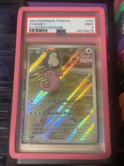 Pokemon TCG Chansey Illustration 187/167 Twilight Masquerade PSA 9 With Guard - Image 1