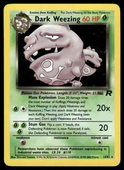 Pokemon Cards Dark Weezing 14/82 Unlimited Holo Team Rocket Rare *eBay Live* - Image 1