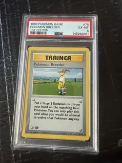 Pokemon TCG Base Set Shadowless 1st Edition Pokemon Breeder PSA 6 76/102 - Image 1