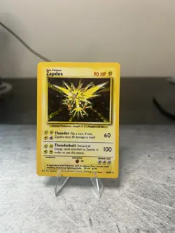 Pokemon Holo Rare Base Set 1999 Zapdos Card 16/102 Unlimited Edition - Image 1
