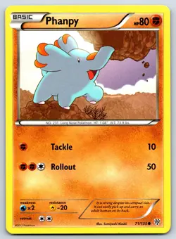 Phanpy - BW Plasma Storm 71/135 Sumiyoshi Kizuki Pokemon Card MP - Image 1
