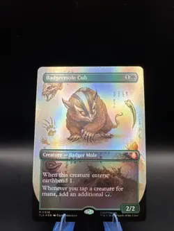 FOIL Borderless Badgermole Cub TLA 0326 Mythic MTG Avatar - Image 1