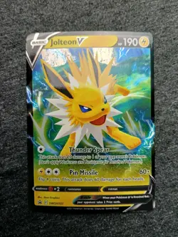 Pokemon TCG Jolteon V SWSH151 Sword & Shield Holo Black Star Promo NM - Image 1