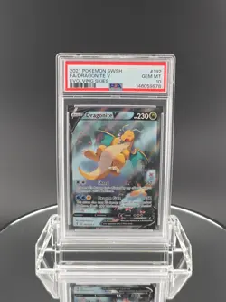 2021 POKEMON SWORD & SHIELD EVOLVING SKIES #192 FULL ART/DRAGONITE V PSA 10 - Image 1