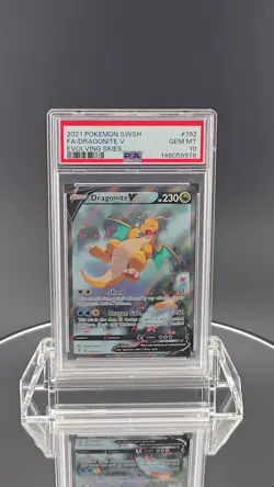 2021 POKEMON SWORD & SHIELD EVOLVING SKIES #192 FULL ART/DRAGONITE V PSA 10 - Image 2