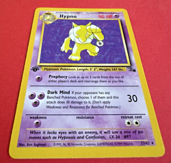 Hypno 23/62 1st Edition Fossil Rare Pokemon WOTC 1999 NM - Image 3