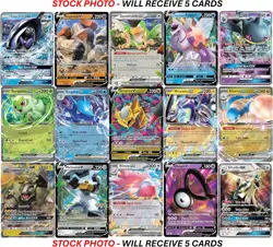 5 Pokemon Ultra Rare Card Lot - V, Gx, ex, Assorted Variety - No Duplicates - Image 4