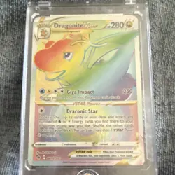Pokemon Dragonite VSTAR Secret Rare Full Art Holo Card 081/078 Pokemon GO - Image 1