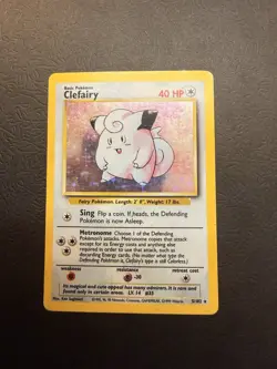 Pokemon TCG Clefairy Base Set Holo Unlimited Rare - Image 1