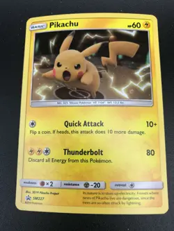 Pikachu SM227 HOLO RARE Pokemon 2019 Collectors Chest Black Star Promo NM - Image 1