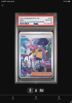 Iono Special Illustration Rare PSA 10 Pokemon S&V: Paldean Fates - Image 1
