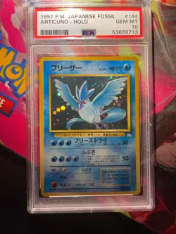 1997 POKEMON JPN FOSSIL #144 ARTICUNO-HOLO PSA 10 - Image 1