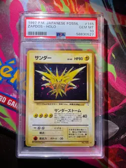 1997 Pokemon Japanese Fossil Zapdos-Holo #145 GEM MT PSA 10 - Image 1