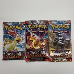 Pokemon TCG Scarlet & Violet Obsidian Flames Booster Pack Lot Of 3 - Image 1
