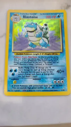 Pokemon TCG Base Set Blastoise Holo 2/102 LP- - Image 1