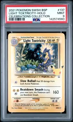 Pokemon Sword & Shield Celebrations Promo Light Toxtricity SWSH137 PSA 9 - Image 1