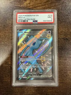 2024 POKEMON PAF EN-PALDEAN FATES SHINY ULTRA RARE #216 MEW EX PSA 9 - Image 1