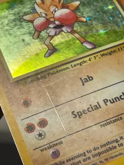 Pokemon Hitmonchan Holo Base Set 7/102 - MP/LP - Image 3
