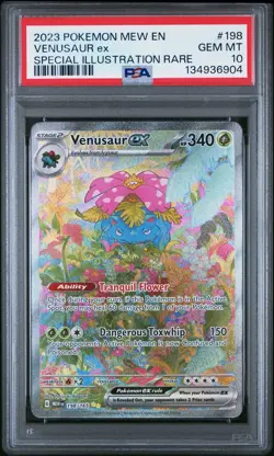 2023 POKEMON MEW EN-151 SPECIAL ILLUSTRATION RARE #198 VENUSAUR EX PSA 10 - Image 1