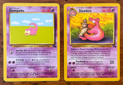 (Lot of 2) 1999 Pokemon Slowpoke 55/62 & Slowbro 43/62 Fossil Vintage - NM/LP - Image 1