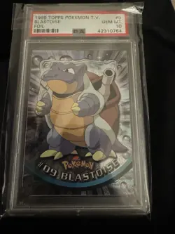 2000 TOPPS CHROME POKEMON T.V. #9 BLASTOISE PSA 10 FOIL - Image 3