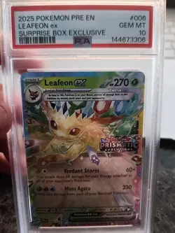 Leafeon ex #006/131 Prismatic Evolutions Surprise Box Stamped Promo - PSA 10 Gem - Image 1