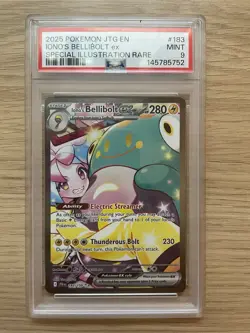 2025 POKEMON JTG SPECIAL ILLUSTRATION RARE #183 IONO'S BELLIBOLT EX PSA 9 - Image 1