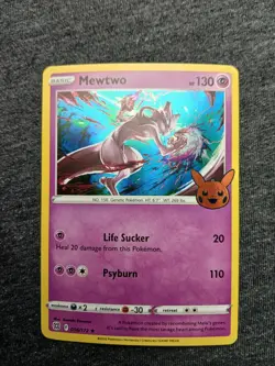 Pokemon TCG Mewtwo 056/172 Trick or Trade (Halloween 2022) Stamped Holo Rare NM - Image 1