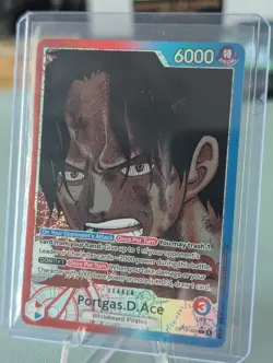 One Piece Portgas D. Ace Alt Art Leader OP13-002 L (OP-13 English) - Image 1
