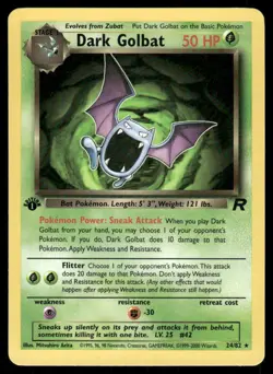 Pokemon Cards Dark Golbat 24/82 1st Edition Team Rocket Rare *eBay Live* - Image 1