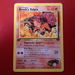 Brock's Vulpix 37/132 Gym Challenge Regular First Edition Wotc Pokemon Card Lp - Image 1