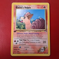 Blaine's Vulpix 065/132 Gym Heroes Regular First Edition Pokemon Card Lp - Image 1