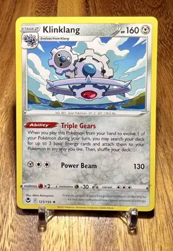 Klinklang 125/195 Non Holo Rare Silver Tempest Pokemon Card NM - Image 1