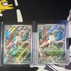 Pokemon Meowth phantasmal flames Holo Cards Lot 2x English Basic - Image 1