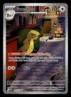 Gumshoos 153/132 Illustration Rare Mega Evolution Pokemon Card - Image 1