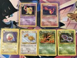 Pokemon TCG WOTC Lot Of 6 Vintage Cards Base Set 2 Team Rocket Fossil All NM - Image 1