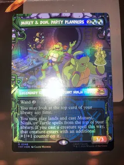magic the gathering tmnt Mikey & Don Party Planners Borderless Foil - Image 1