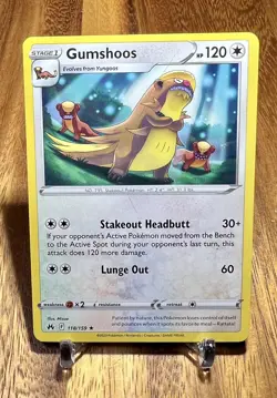 Gumshoos 118/159 Non Holo Rare Crown Zenith Pokemon Card NM - Image 1