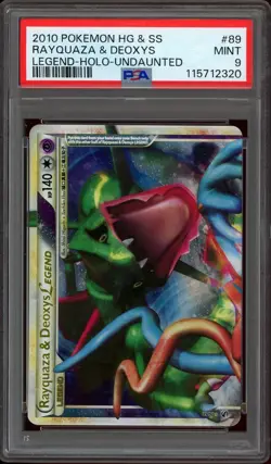 Pokemon PSA 9 Rayquaza & Deoxys LEGEND TOP 89/90 Undaunted Ultra Rare Mint - Image 1