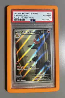 Pokemon 2023 151 Mew en #169 Charmeleon Illustration Rare Gem Mint PSA 10 - Image 1